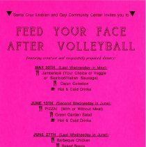 Volleyball potluck flier.