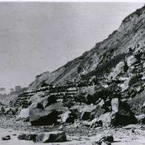 Rocky cliff at the beach.