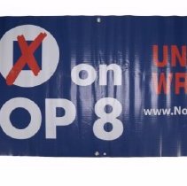 No on Prop 8 banner.