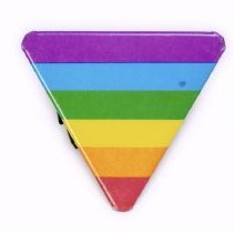 Pride flag button.