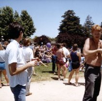 The back of the photo describes this as being a pride event in June 1984.