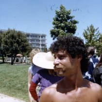 Candid of a man during Santa Cruz pride 1984.