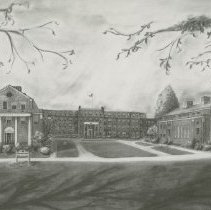 Lithograph of Bradford College Campus, no date