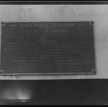 Haverhill Stadium plaque, 1937