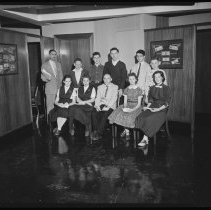 High school students with teacher