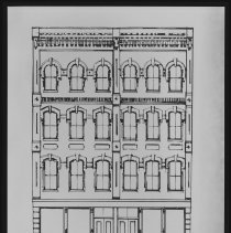 Architectural drawing, four story building