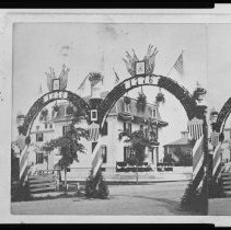 American Centennial celebration, decorated arches