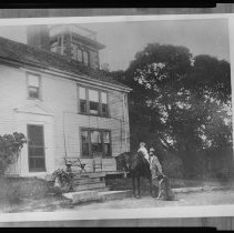 Emery-Marsh House, North Broadway, Haverhill, child on horse, man with dog