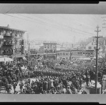 Washington Square, Haverhill, 1887 parade, Maine Veterans' Association