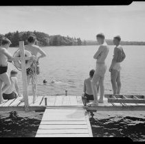 Lone Tree Scout Reservation, swimming rescue lesson, 1951