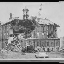 Demolition of old City Hall, urban renewal, Haverhill, 1973