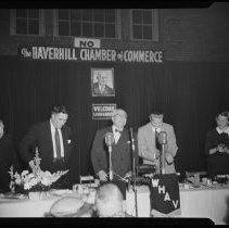 Louis B. Mayer at Chamber of Commerce meeting, Haverhill Armory, 1954