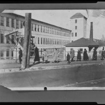 Knipe shoe factory during strike, Ward Hill, Bradford, Haverhill, ca. 1922