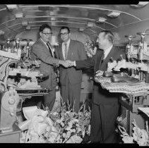Allied Shoe Machinery Corp. Mobile Unit bus, interior, 1954