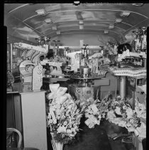 Allied Shoe Machinery Corp. Mobile Unit bus, interior, 1954