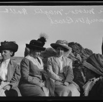 Jennie Messer, Maytie Hall and three women at the beach