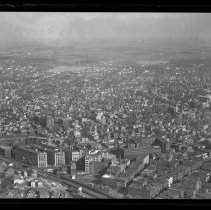 Aerial view of Haverhill railroad lines to Round Pond / Lake Pentucket 1929
