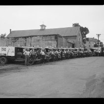 Merrimack Ice Company delivery trucks, Lawrence Street, Haverhill