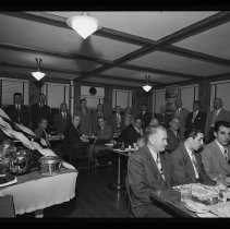 Commercial dinner, table with door prize appliances