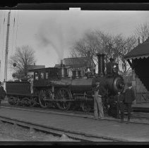 Boston & Maine Railroad locomotive at unidentified station