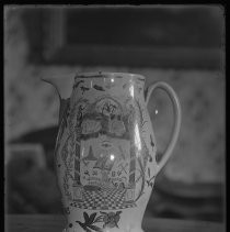 Ceramic pitcher with masonic symbols