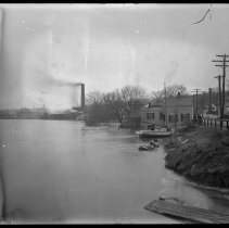 Merrimack River, Water Street, Haverhill, flood or freshet, 1895