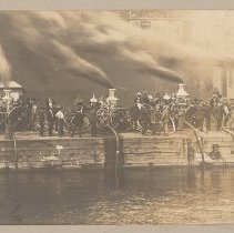 Steam pumper fire engine trial, Water Street, Haverhill, 1907