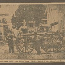 The General Grant, Haverhill's first steam pumper fire engine, ca. 1866