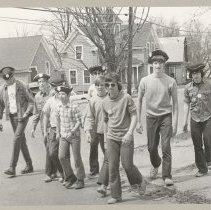 Boys marching from Hew Hampshire, early Bicentennial celebration, Haverhill