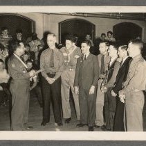 Boy Scouts being sworn in by Ernest R. Lucas, Civilian Defense Corps, c1942