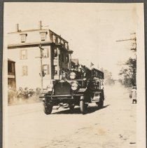 Parade, ladder truck fire engine, South Main Street, Bradford, Haverhill