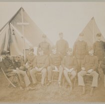 8th Regiment, Infantry, Co. F, Camp Dewey, officers at field exercises 1897