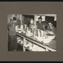 182nd Regiment, Infantry, Company A in the kitchen, Camp Edwards, 1941
