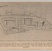 Urban Renewal Phase One, plan of area to be developed, Haverhill, 1963