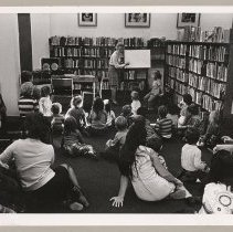 Haverhill Public Library, librarian & children, Haverhill, 1971