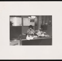 Haverhill Public Library, secretary Sandra Bernstein, ca. 1973