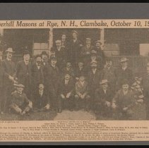 Masons from Merrimack Lodge, Haverhill, at clambake in Rye, N.H., 1906