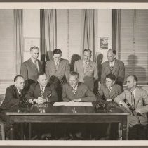 Western Electric Company, nine men, Haverhill, ca. 1948