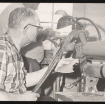 Roland P. Morin, worker at Lawrence J. Ewing Shoe Patterns, Haverhill