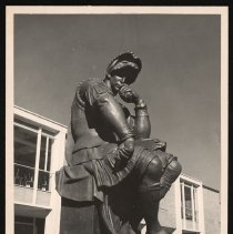 Thinker statue, Haverhill High School, Monument Street, Haverhill, 1971