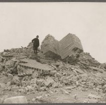 Tilton's Tower, Silver Hill, after demolition, Haverhill, 1945