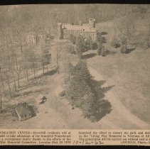 Winnekenni Park, aerial view of proposed veterans' memorial, Haverhill 1962