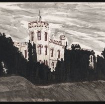 Winnekenni Castle, drawing by Ken Morrill