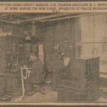 Haverhill Police Headquarters, Deputy Marshal Pearson and Clerk Morse, 1932