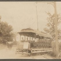 Streetcar off the tracks near Kenoza Lake, Haverhill