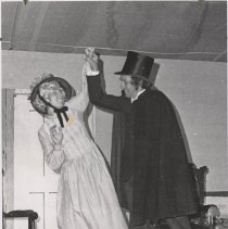 Melodrama heroine and villain on stage in Newton, New Hampshire, 1974