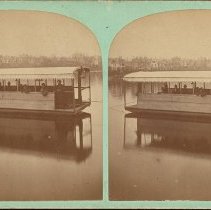 Upper ferry boat used during the building of Haverhill Bridge, c. 1873