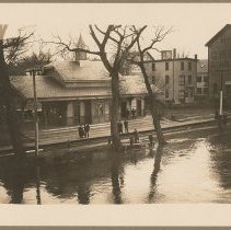 Bradford Bridge Depot during flood of 1896