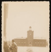 Haverhill Post Office with cart, 1936