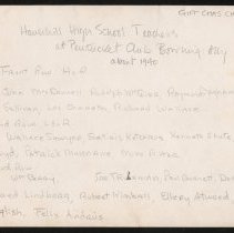 Haverhill High School teachers at Pentucket Club Bowling Ally, c. 1940